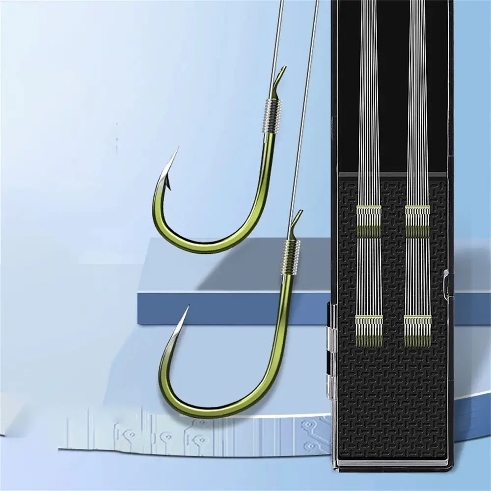 Anzuelos de pesca de arrastre de 10kg con línea Tippet, anzuelos de doble línea de acero al carbono, subsedal, anzuelos de línea de pesca de alta resistencia, equipo de pesca - imagen 5