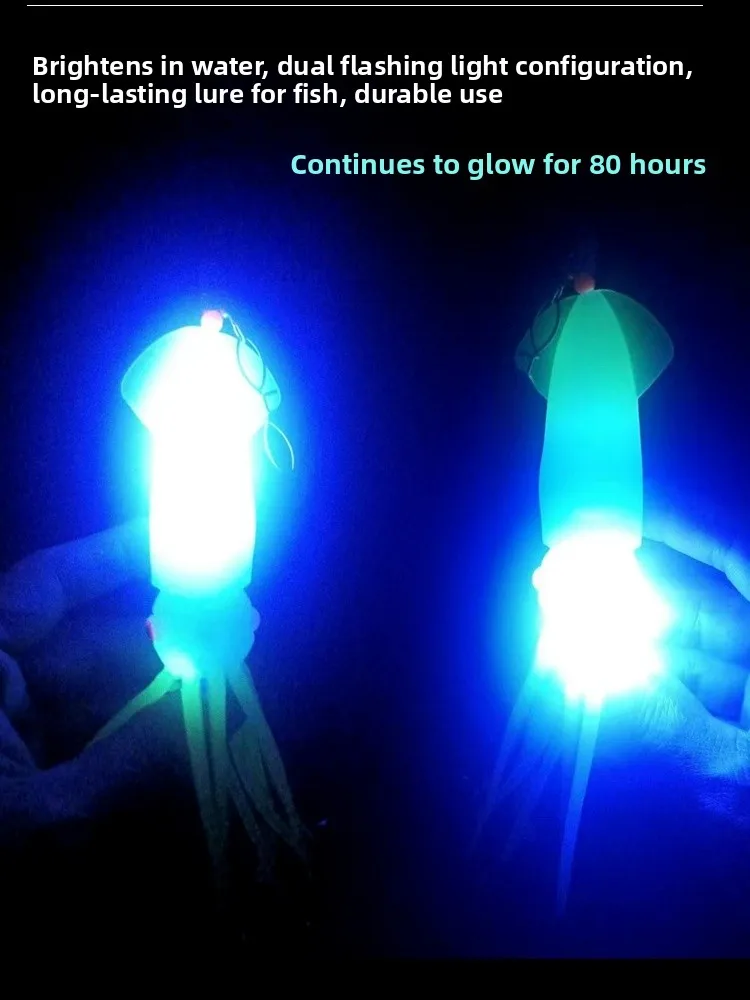 KEARMMING LED doble flaing Fi ganchos de luz Swordfi Fiing Gear Ocean Boat Fiing calamar simulado luz Fi señuelo ganchos - imagen 3