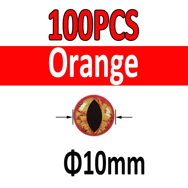 100pcs Orange 10mm