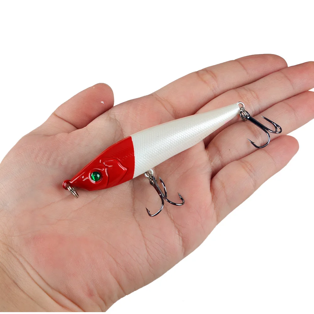 Señuelo de pesca de lápiz, cebo duro de 80MM y 14G, 5 colores diferentes, Wobblers, Topwater, Minnow, señuelo Artificial para aparejos de pesca - imagen 4