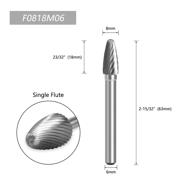 Lima rotativa de aleación dura serie F (F0313-F1925) |   Diámetro de corte de 3-19 mm para pulido de madera y metal - imagen 5