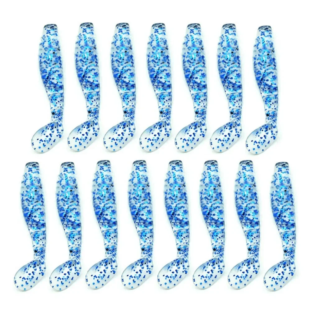 Cebo de pesca de 15 piezas, 5,5 CM, 2G, cola en T, cebo suave Luya, gusano suave de una sola cola, Señuelos de Pesca, señuelo de pesca de carpa - imagen 5