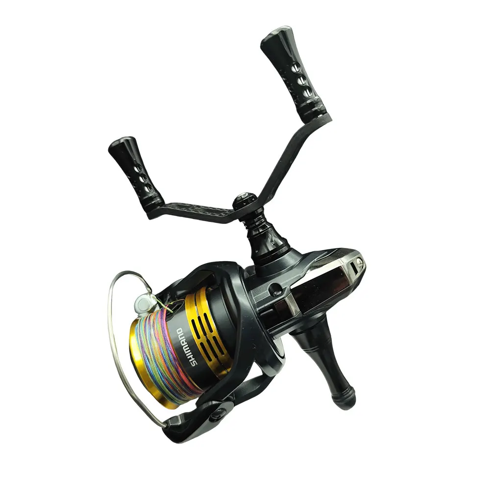 Carrete giratorio de fibra de carbono ligero, perilla de Metal de doble mango para carrete de pesca SHIMANO VANFORD ULTEGRA MIRAVEL, aparejos de pesca - imagen 3