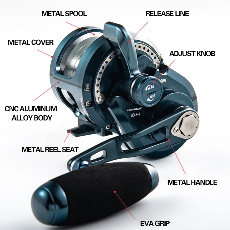 WEIHE 1 Uds. Rueda de placa de hierro de vibración lenta para pesca en el mar de metal NT200/300HG relación de alta velocidad - imagen 2