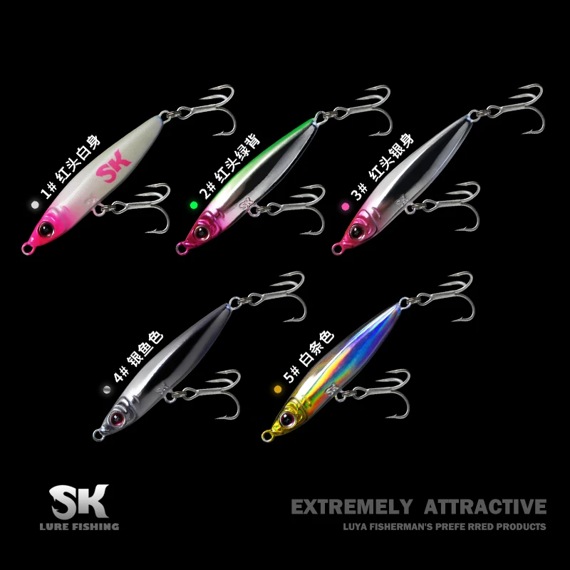 SK Lure-señuelo de pesca Artificial, lápiz de hundimiento Supercast, plantilla de Metal, aparejos de cebo, 9-21g, 5 piezas - imagen 3