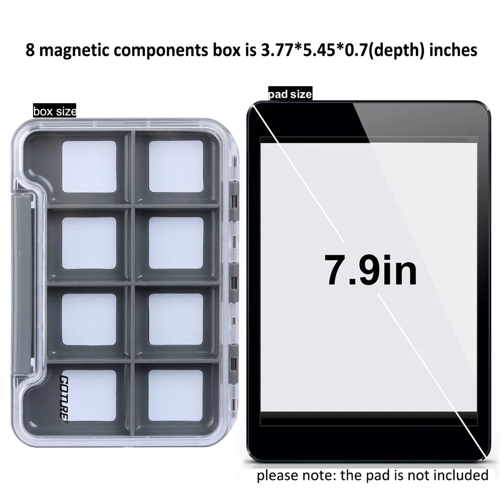 Goture nuevo Mini estuche de almacenamiento de 8 compartimentos caja de aparejos de pesca voladora gancho para cuchara de pesca caja de almacenamiento de cebo accesorios de pesca - imagen 4