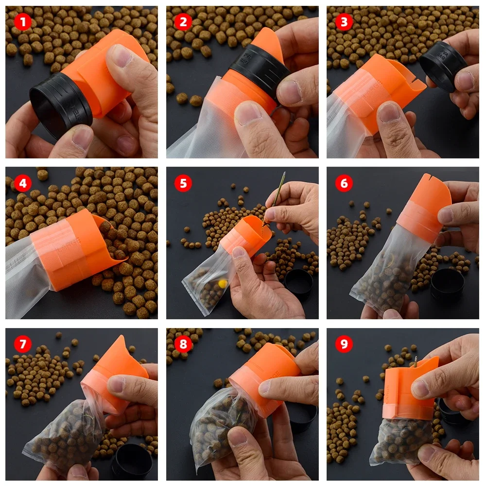 Hirisi-señuelo PVA para pesca de carpa, herramientas de carga, método de bolsa PVA, cargador alimentador para carpa, pellets gruesos, Boilies, accesorios de pesca, 1 Juego - imagen 4
