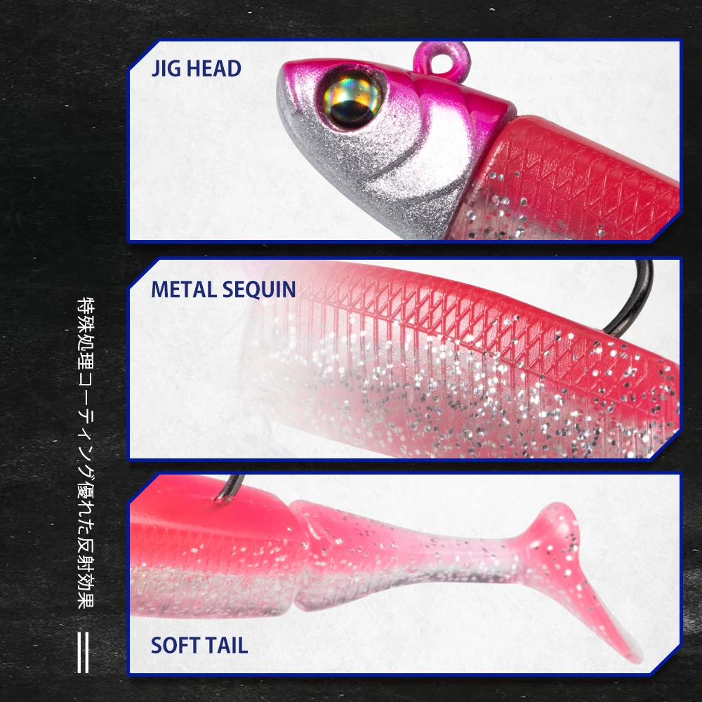 DT Two Set nuevo Minnow señuelo de pesca suave con plantilla 85mm 15g silicona para lubina Lucio Leurre Souple Black Minnow - imagen 5