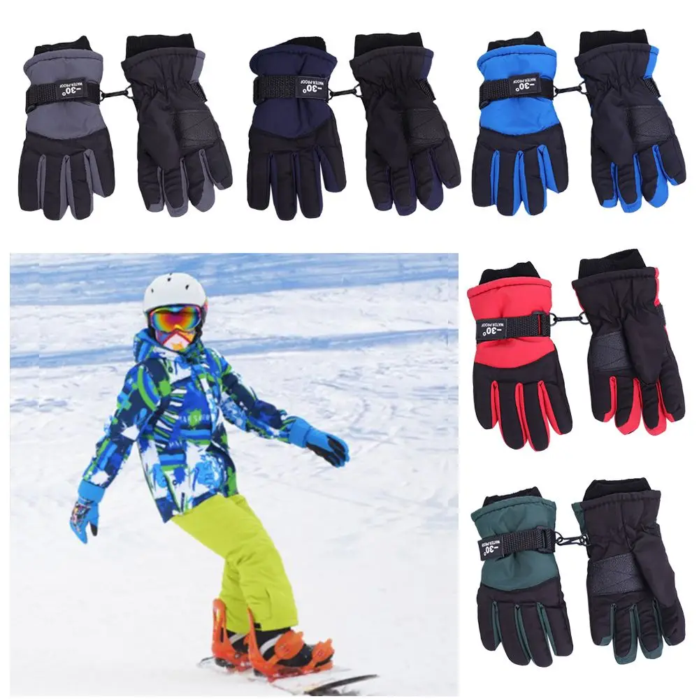 Guantes de esquí gruesos y cálidos impermeables con dibujos animados antideslizantes a prueba de viento para niños y niñas al aire libre manoplas deportivas - imagen 3