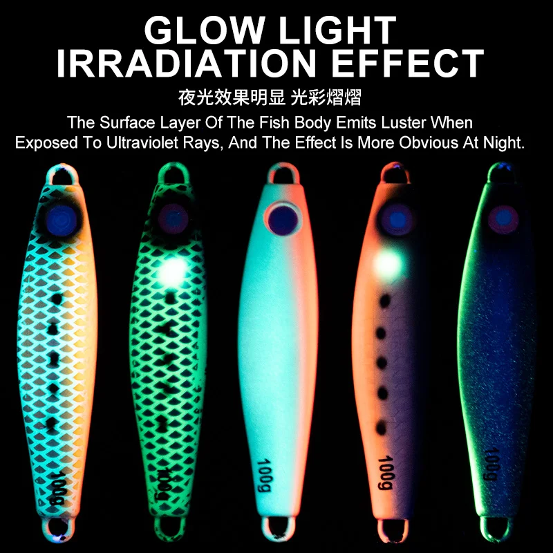 OBSESSION-señuelo de Metal J132 para pesca en el mar, cebo duro de hundimiento UV, 30g, 40g, 60g, 80g, 100g - imagen 5