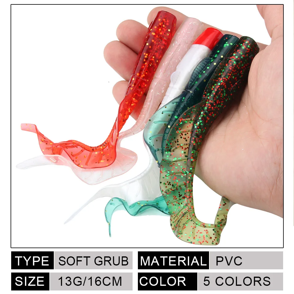 Spinpoler-señuelo suave de 16cm, gusano de gusano, 3 uds., manivela Artificial de cola larga, cebo grande Wobbler Swimbait para lubina, trucha, tipo tipo, Lucio - imagen 4