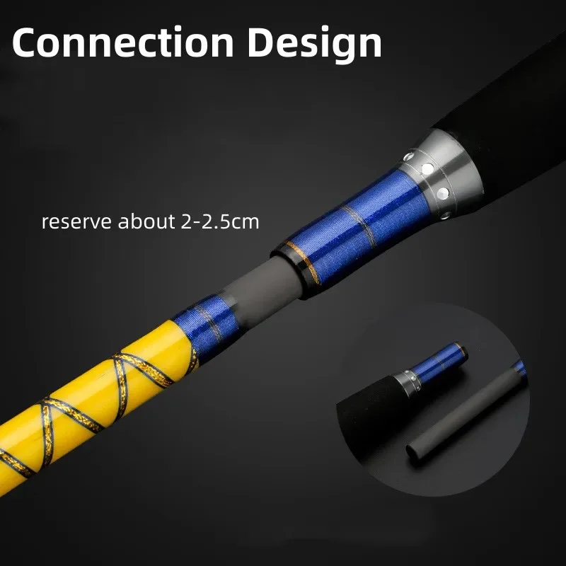 Caña de pescar Mavllos Pursure Bass, señuelo 100-300g línea 30-50lb 1,6 m MH punta sólida caña giratoria de fundición de pesca de trucha de carbono - imagen 5