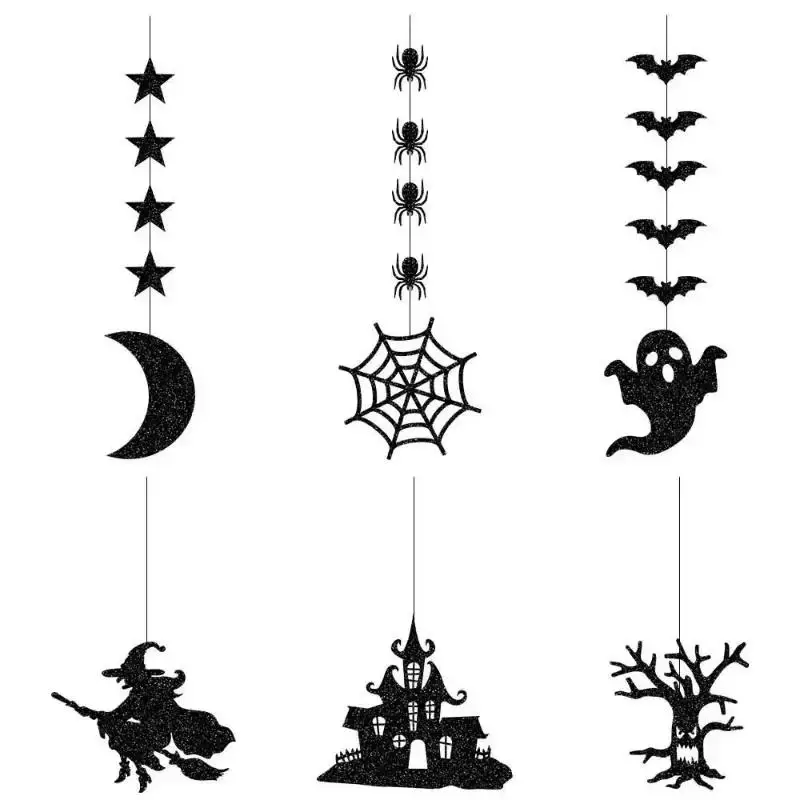 6 unids/set Halloween fantasma bruja colgante decoración hogar truco o trato accesorios Halloween DIY accesorios colgantes - imagen 5