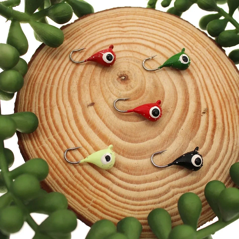 WALK FISH-señuelo de pesca en hielo de 5 piezas, 20mm/2,3g, Mini gancho de cabeza de plomo de Metal, cebo Jigging, anzuelos de púas, equipo de pesca - imagen 3