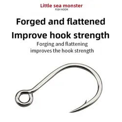 10 # -4/0 #   Anzuelo de pesca Popper de agua salada de tamaño, Material a prueba de herrumbre, diseño de un solo gancho, gancho súper a prueba de herrumbre resistente