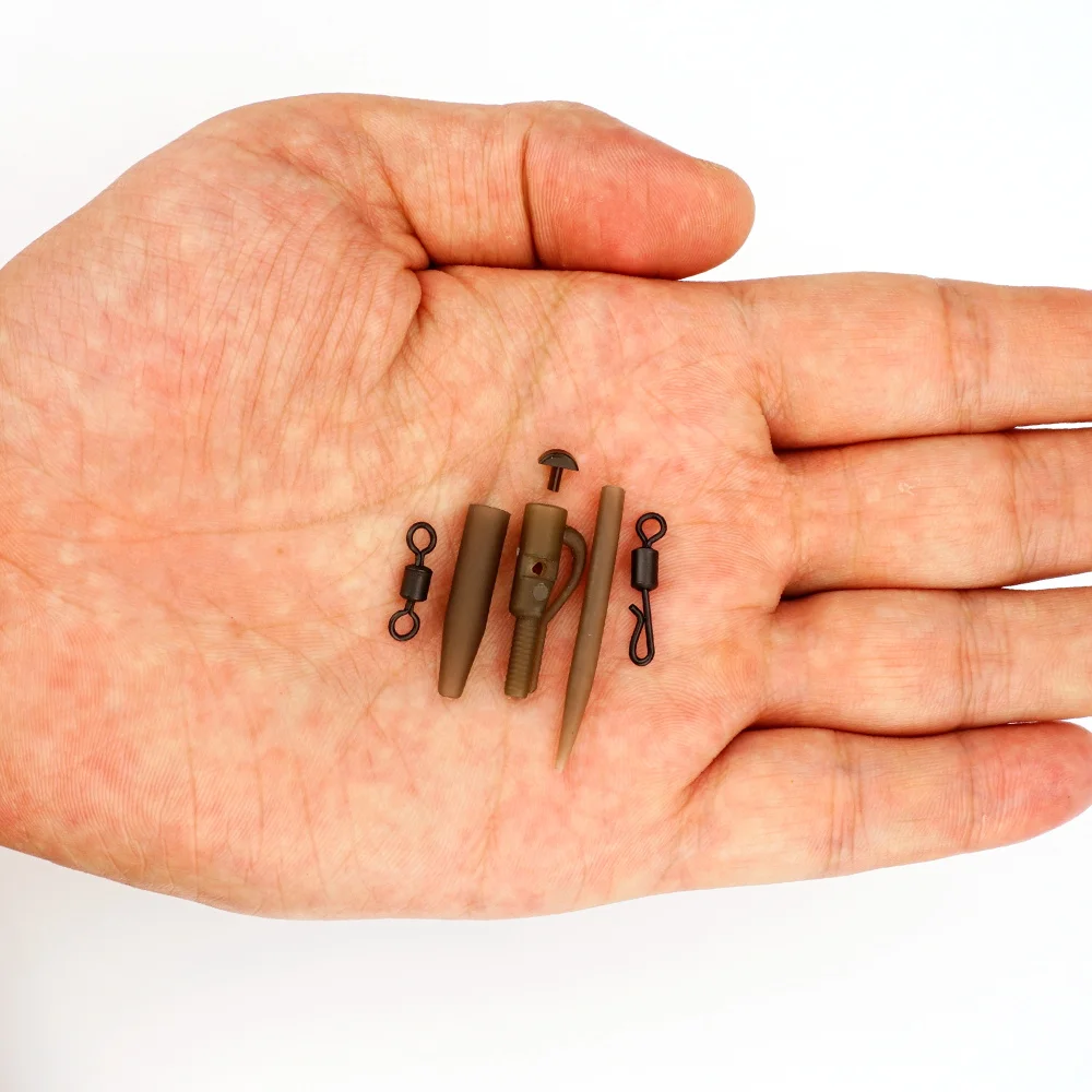 Hirisi-Clip de plomo para pesca de carpa, giratorio de cambio rápido con mangas de goma antienredos, aparejos de pesca, accesorios de pesca M14 - imagen 2