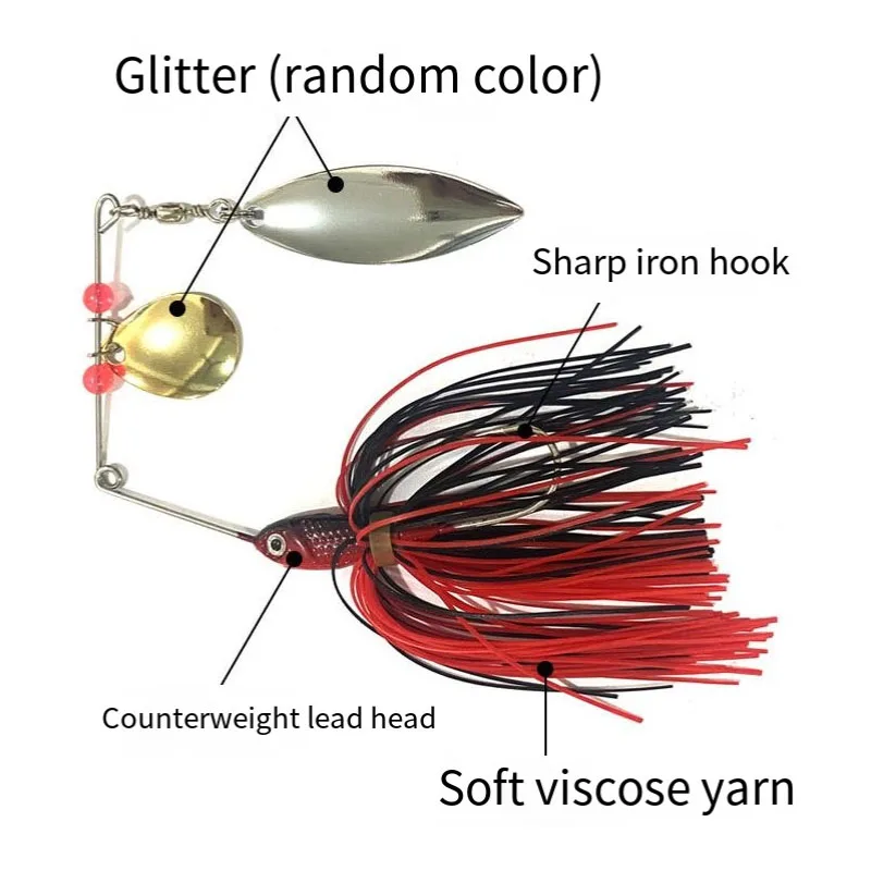 Plantillas de natación, señuelo de pesca de silicona, cebo Artificial, faldas, plantilla de fundición, anzuelo afilado, Spinnerbait, cuchara de trucha de Metal, Lucio - imagen 4