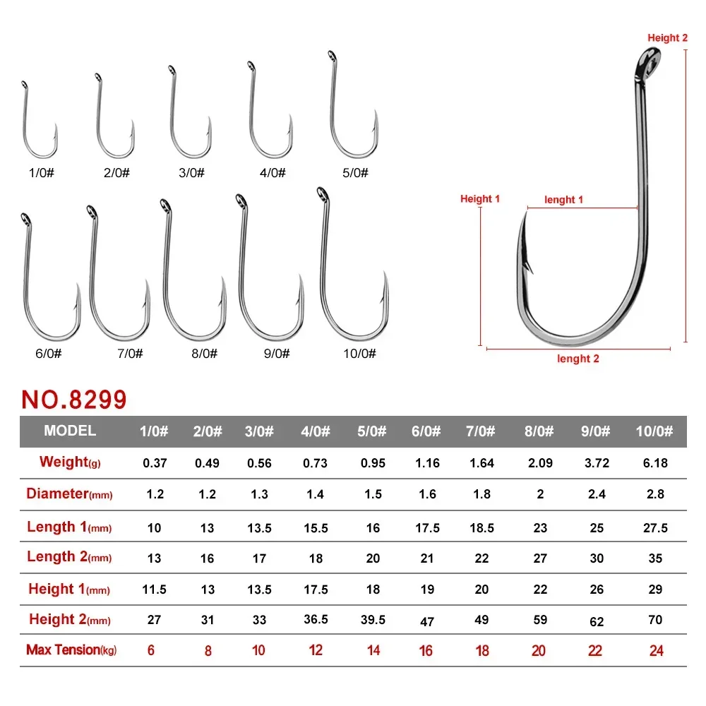 Anzuelos de Pesca de pulpo, conjunto de anzuelos de Pesca de carpa, con púas grandes, 10 piezas - imagen 2