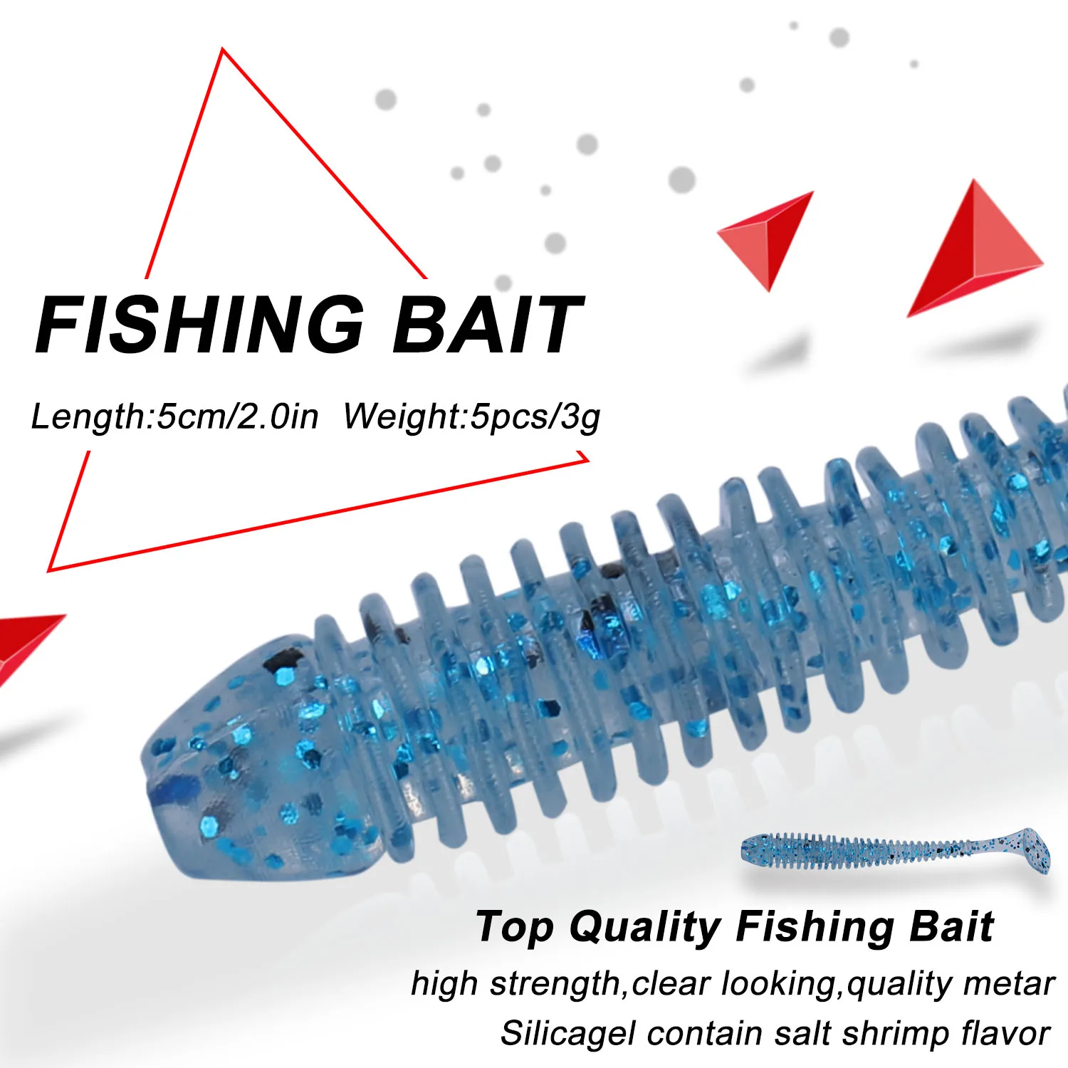 Sougayilang 10/50/100 Uds señuelo suave 5cm 0,6g cebos artificiales realistas Wobblers señuelos blandos carpa pesca de silicona cebos blandos - imagen 2