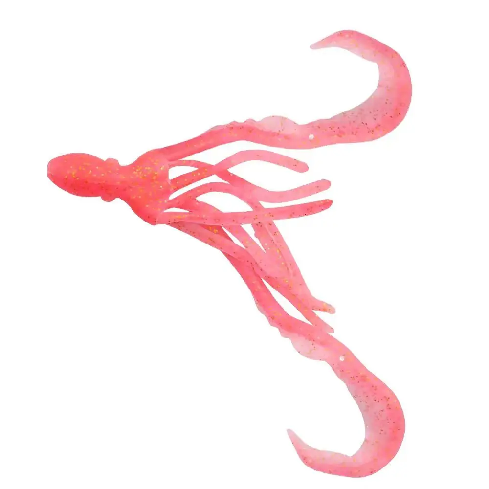 20 unids/set Jig Wobblers cebo suave de silicona gusano pulpo Señuelos de pesca 10cm 4,8g camarones hundimiento giratorio Twintails pesca en el mar