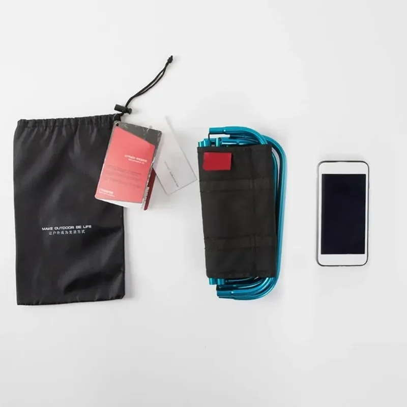 Taburete plegable portátil de aleación de aluminio para exteriores, minisilla de almacenamiento para acampar y Picnic, muebles ultraligeros - imagen 4