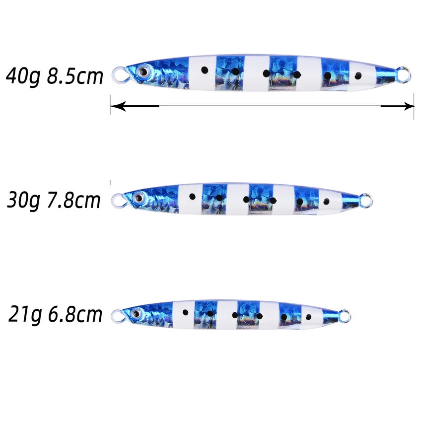 Aorace 5 uds plantilla de Metal cuchara 21g 30g 40g Shore Casting Jigging pescado lubina señuelo de pesca cebo Artificial caja de aparejos - imagen 2