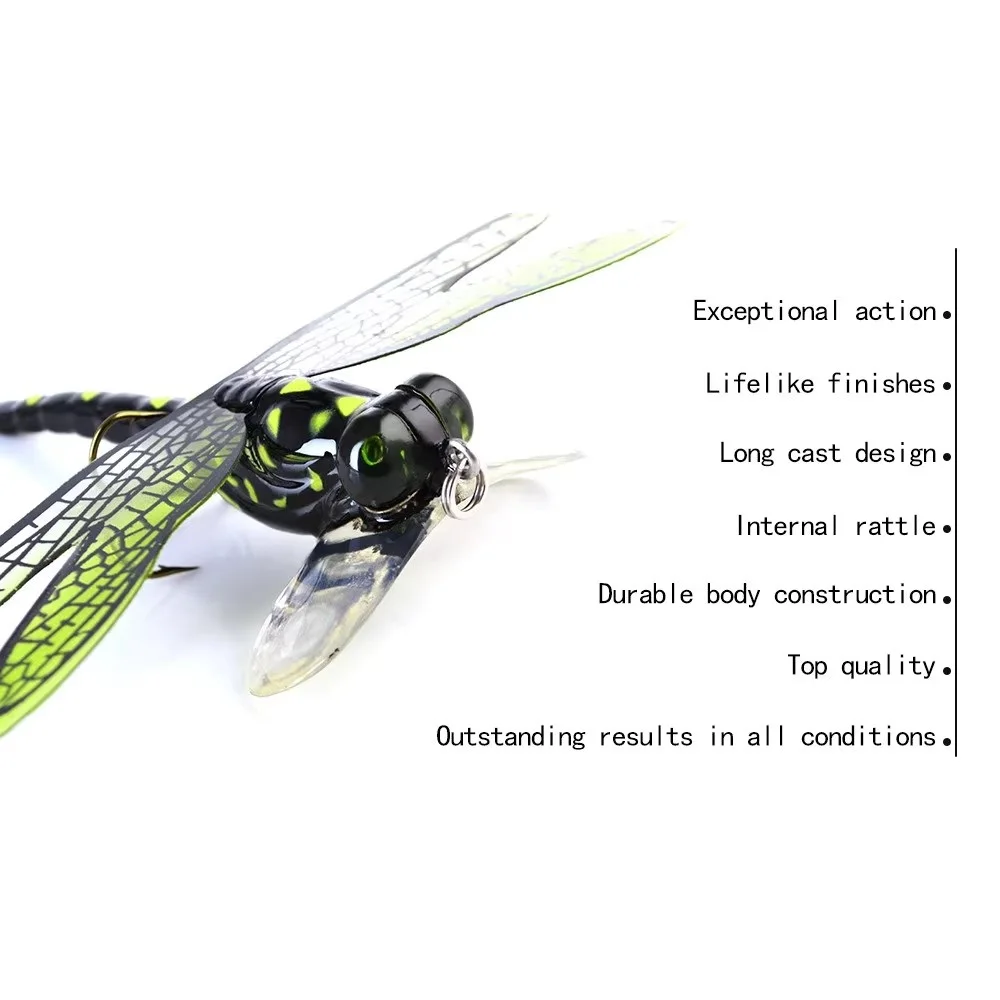 FTK 6g Topwater libélula moscas secas insecto señuelo de pesca con mosca 75mm trucha Popper cebo Artificial Wobblers para curricán señuelo duro - imagen 4