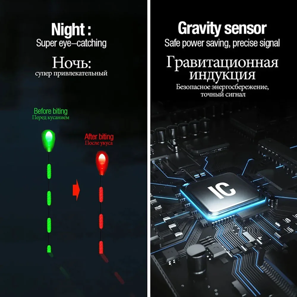 Flotador de pesca electrónico corto con sensor de gravedad LED luminoso, cambio de Color y llamativo, cola de cielo nublado, nuevo - imagen 2