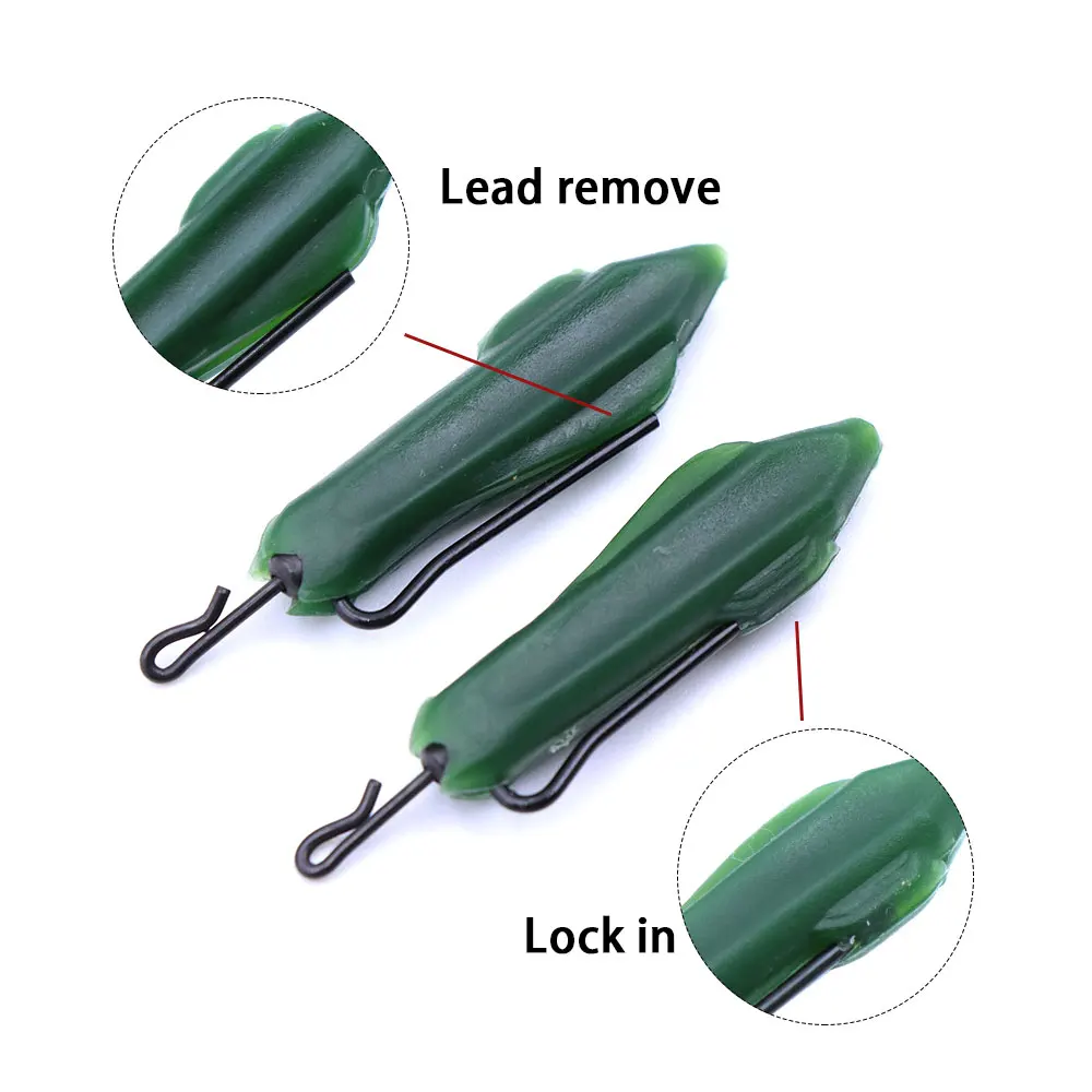 Accesorios de pesca de carpa, aparejo de pelo Ronnie, Clips de liberación de plomo, cola giratoria de pesca de cambio rápido, equipo de aparejos de pesca de goma, 5 uds. - imagen 5