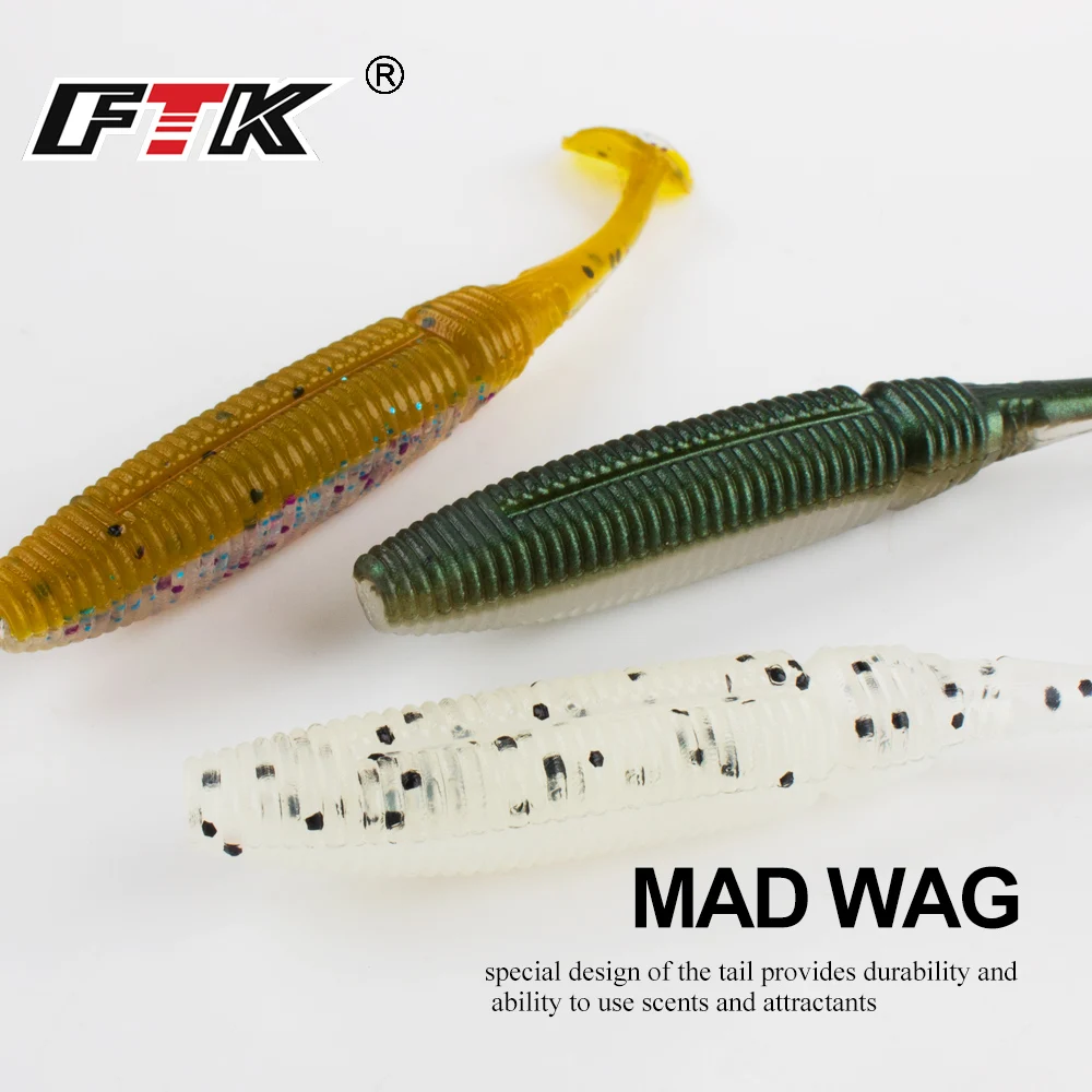 FTK-SEÑUELOS blandos de cola en T para pesca, cebos artificiales de gusanos de silicona, Jigging Wobblers de 8,5 cm, Swimbaits para aparejos de carpa y lubina, 1 piezas - imagen 3