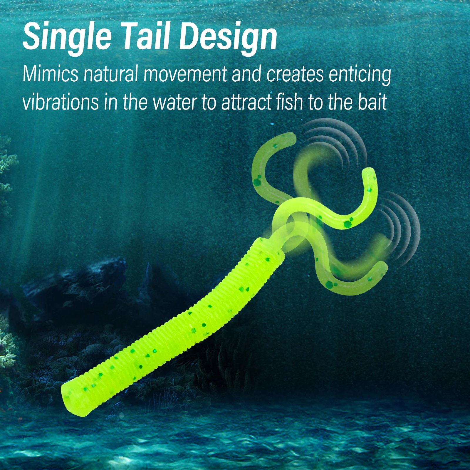 Señuelo de pesca de plástico suave de una sola cola, gusano TPR de 4,7 cm, 0,28g, Swimbaits TPR, cebo Artificial Rockfish para Wobbler de agua dulce, 10 Uds. - imagen 4