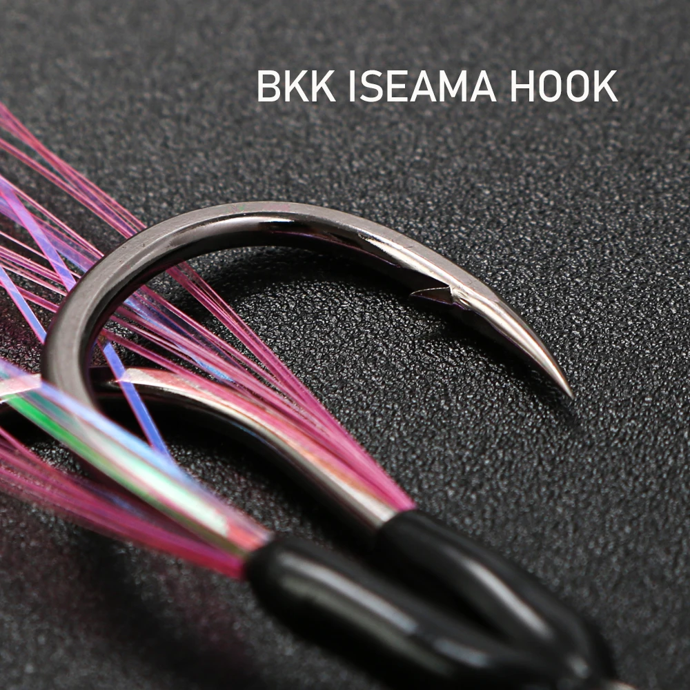 JIGGING PRO 10 #   12 #   14 #   16 #   Gancho de doble asistencia para ganchos gemelos Micro Jig Light Jigging BKK Iseama - imagen 5
