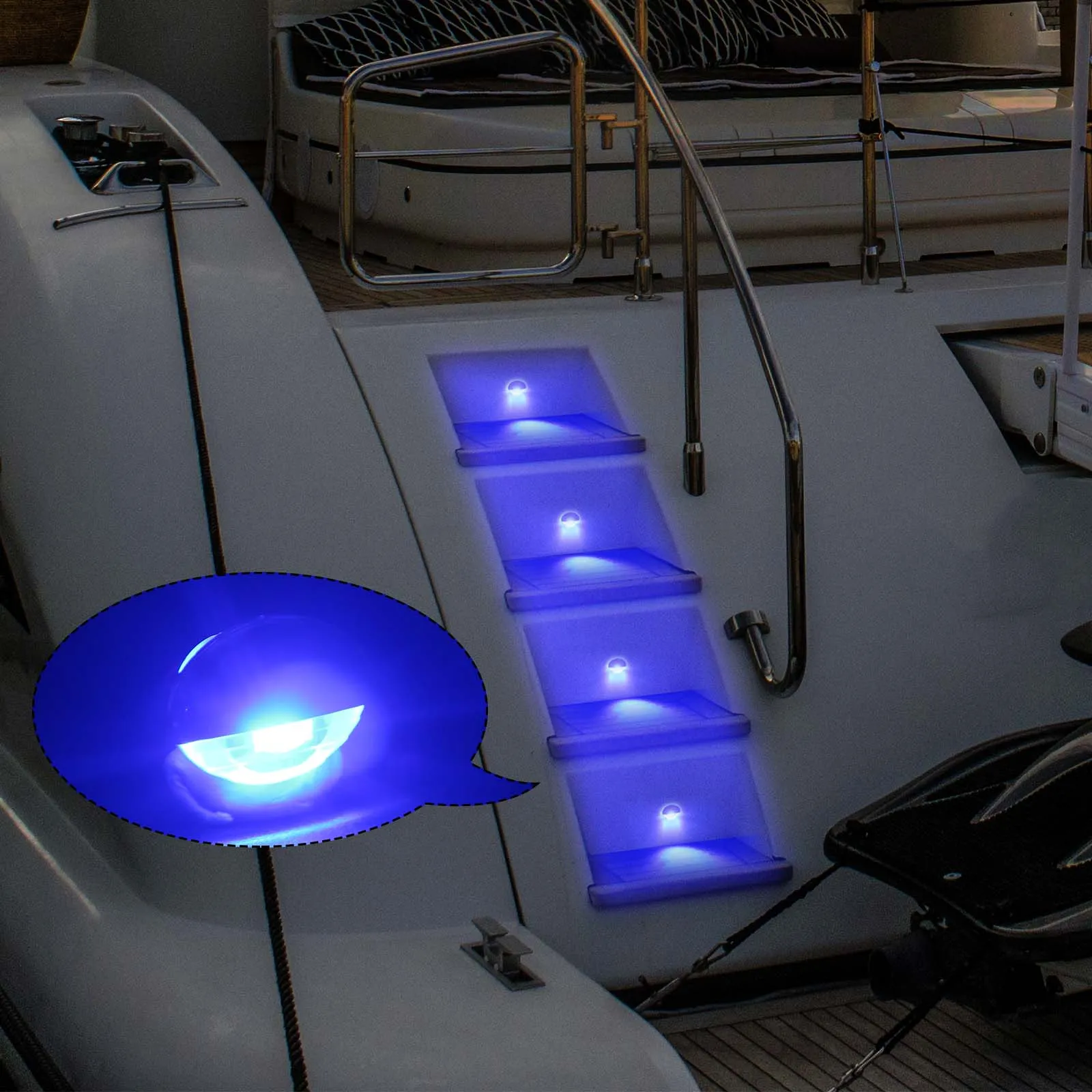 Luces de cortesía azules marinas para barcos, luces de paso, luz de escalera, iluminación de utilidad, cubierta de cabina montada empotrada, 10 Uds. - imagen 5