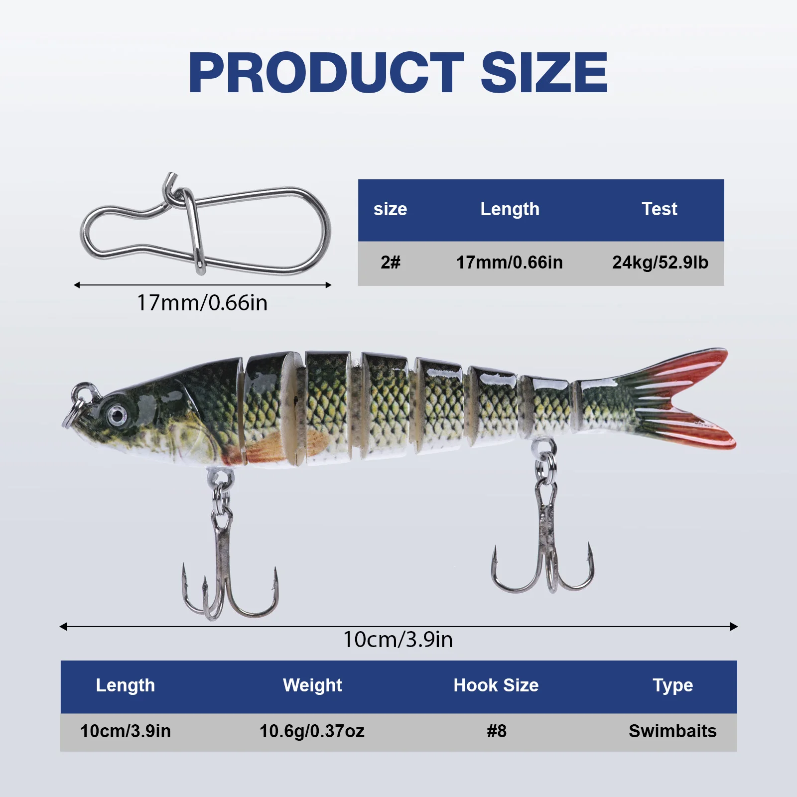 Goture-Juego de Señuelos de Pesca de 10cm y 11g, Wobblers, Swimbait, Crankbait, Swim, Bass Pike, cebo duro con giratorio para agua dulce y salada - imagen 5