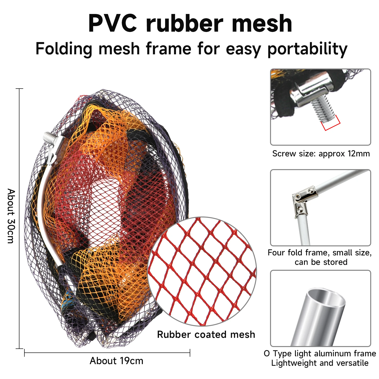 SANLIKE-redes de aterrizaje de pesca, mango plegable telescópico, marco de caña para aparejos de pesca de carpa, herramienta de pesca para atrapar y liberar - imagen 4