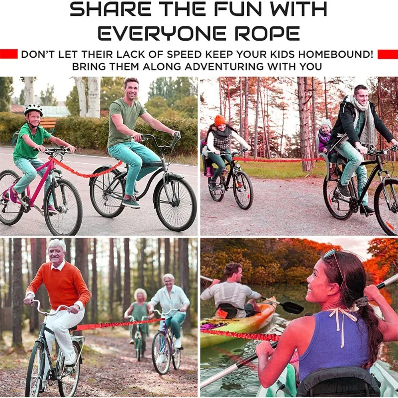 Cuerda para remolque de bicicleta de montaña, cuerda de tracción, cuerda tensora - imagen 5