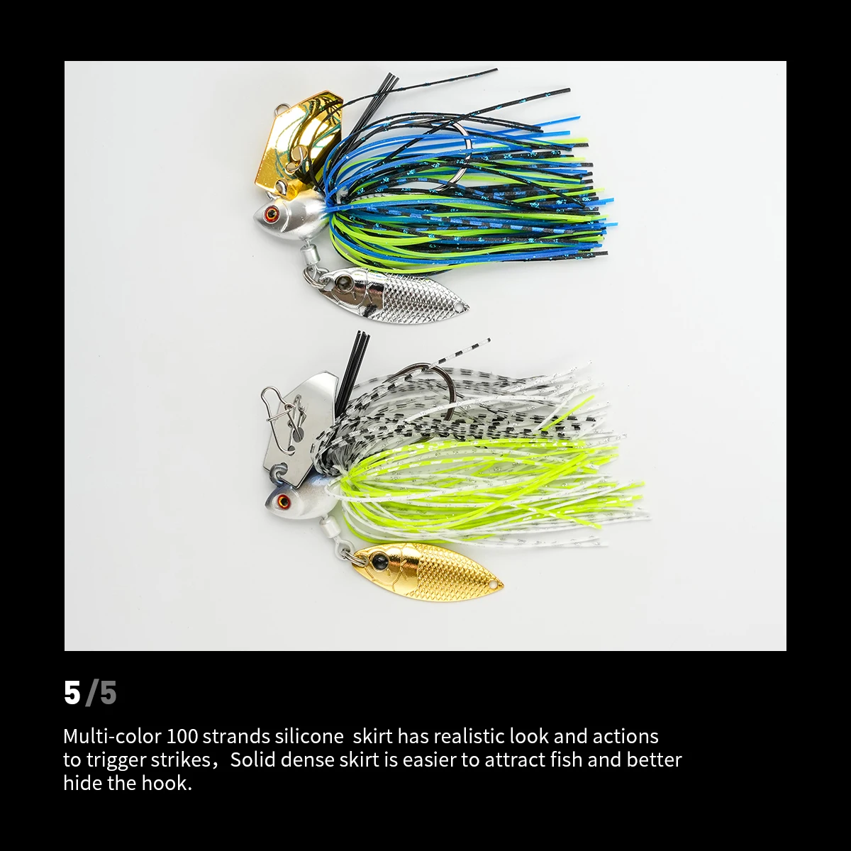 Spinnerbait metálico para lubina y lucio – Señuelo duro - imagen 5