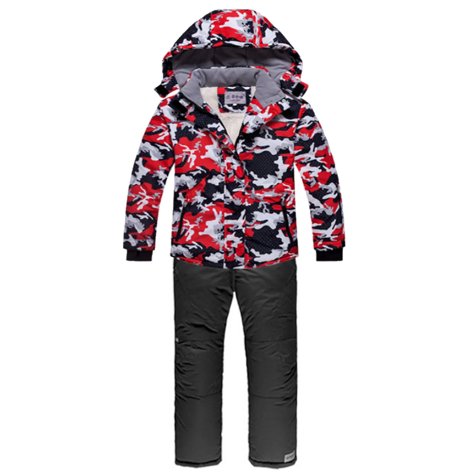 Traje de nieve impermeable de 2 piezas infantil con chaqueta y pantalón con capucha - imagen 5