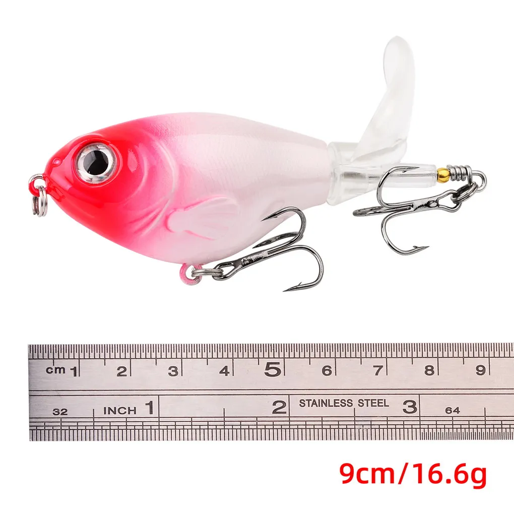 1 Uds calidad Whopper Plopper Wobblers 16g 9cm Topwater Popper señuelo de pesca cebo duro cola giratoria aparejos de pesca - imagen 2