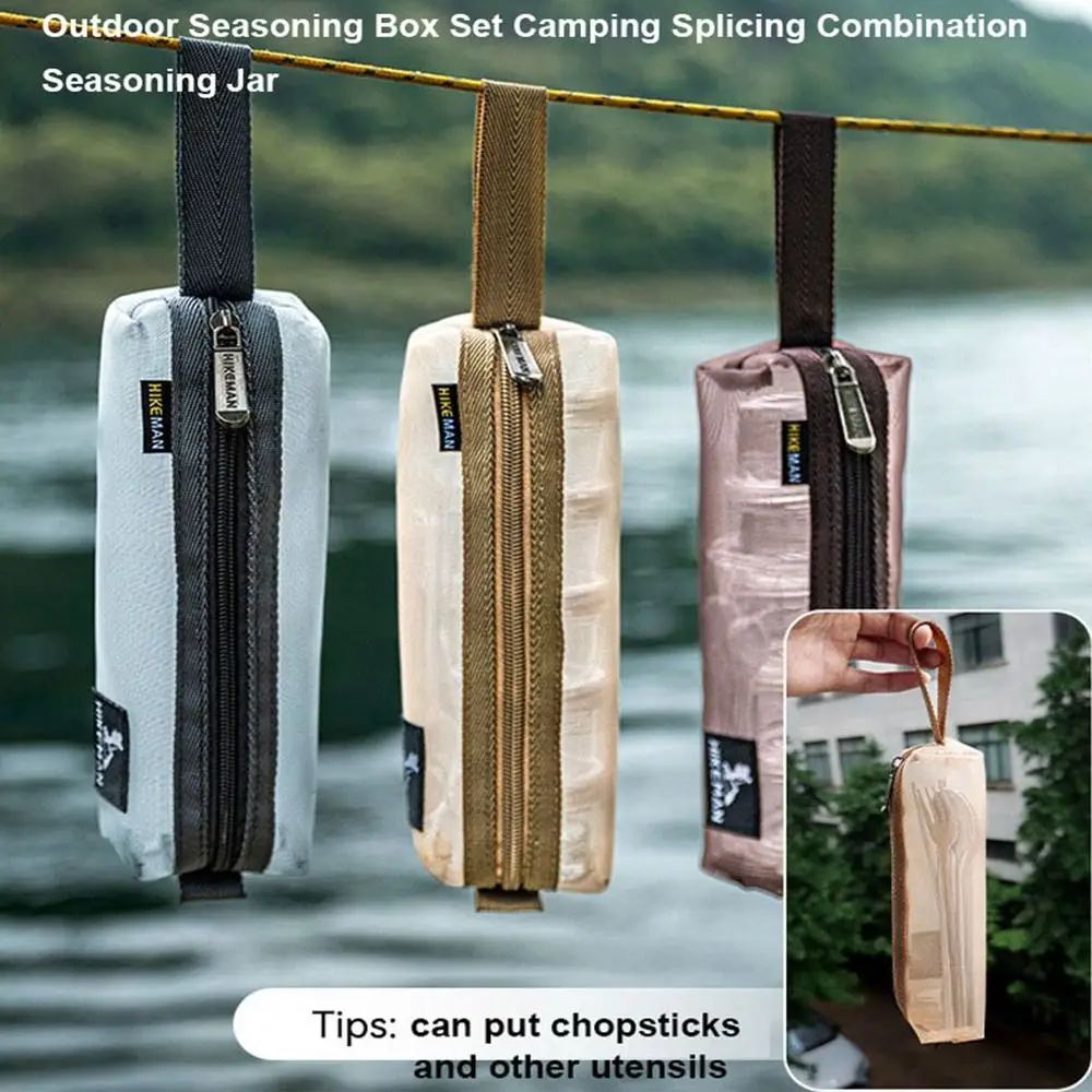 Caja de condimentos portátil de alta calidad para exteriores, conjunto de combinación de empalme, caja sellada de viaje de 3 colores, tarro de condimentos para acampar - imagen 2