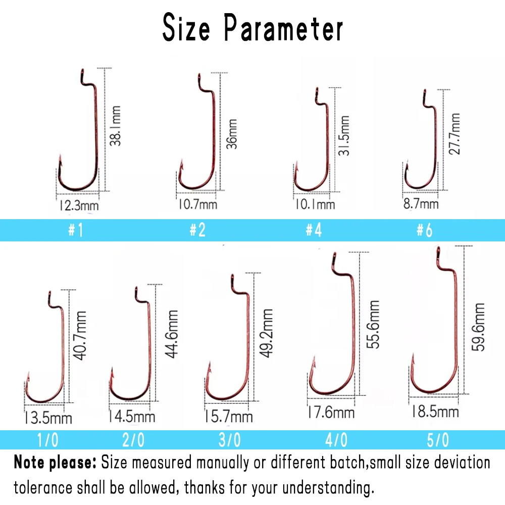 Anzuelo de pesca de gusano, 100 piezas, manivela estrecha roja, curva en J, para gusanos blandos, cebo Crankbait, anzuelos de pesca de lubina 83209 - imagen 3