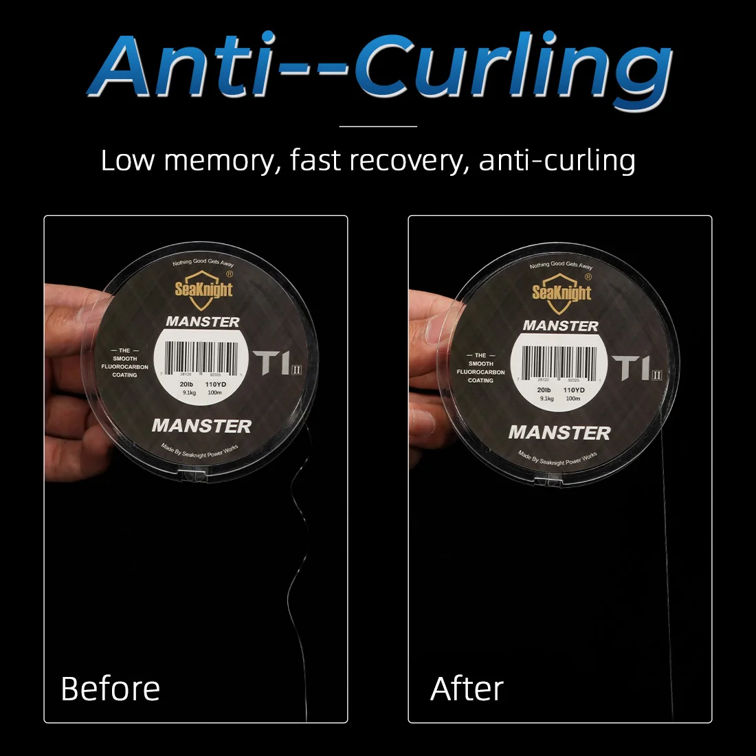 SeaKnight marca MANSTER T1 II serie hilo de pescar con revestimiento de fluorocarbono de dos capas 100M actualización línea de hundimiento rápido más fuerte 3-35LB - imagen 5