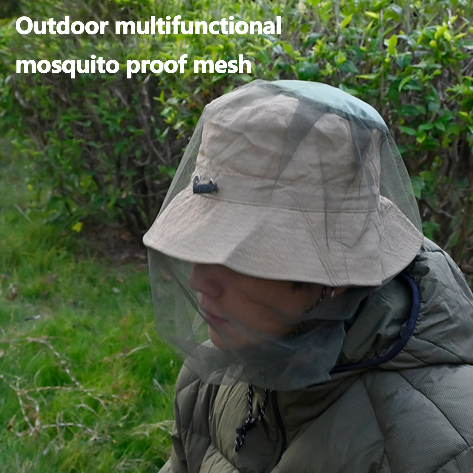 Gorros de pesca al aire libre, gorro de malla portátil ultraligero para pesca, Camping, senderismo, verano, transpirable, a prueba de mosquitos, diadema de malla - imagen 2