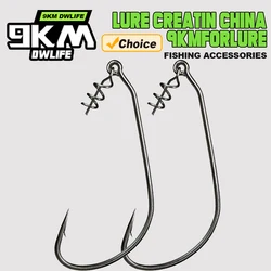 Ganchos Ewg de 9KM, 25 uds., anzuelos Swimbait con pasador de resorte y Twistlock para pesca de lubina, anzuelos de plástico blando