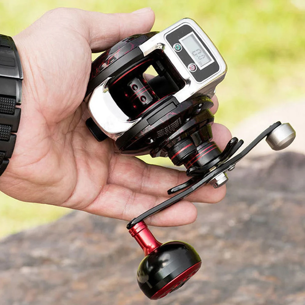 Carrete de Metal para Baitcasting, rueda de arrastre de 15KG, 6,3: 1, relación de engranaje, pantalla Digital, rodamiento suave de Metal, accesorios de pesca - imagen 2