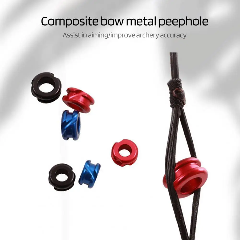 Arco de Metal mirilla tiro con arco miras arco compuesto aleación de aluminio Peep Hole arco miras arcos Peep Hole tiro con arco herramienta de puntería