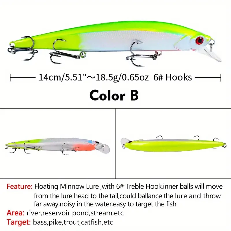 Jerkbait Minnow flotante grande para Black Bass — acción agresiva - imagen 4
