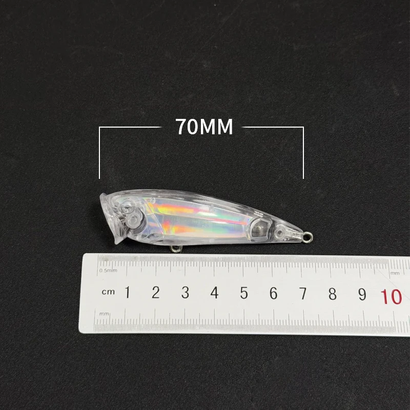 50 Uds. Señuelo Popper en blanco sin pintar 70mm 7,5g 3D Topwater Pop cebo Trolling cebos artificiales flotantes accesorios de pesca Popper - imagen 3