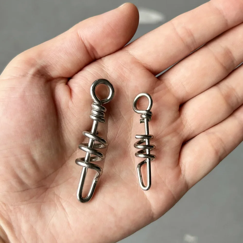 DNDYUJU, 10 Uds., Pin de señuelo de pesca de acero inoxidable, hebilla en forma de hilo, gancho a presión, conector de señuelo para accesorios de pesca en el mar - imagen 4