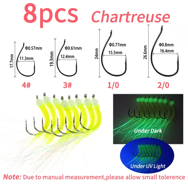 8pcs Chartreuse